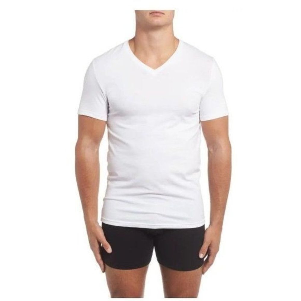 Nordstrom Trim Fit 3-Pack Stretch Cotton V-Neck T-Shirt XXL